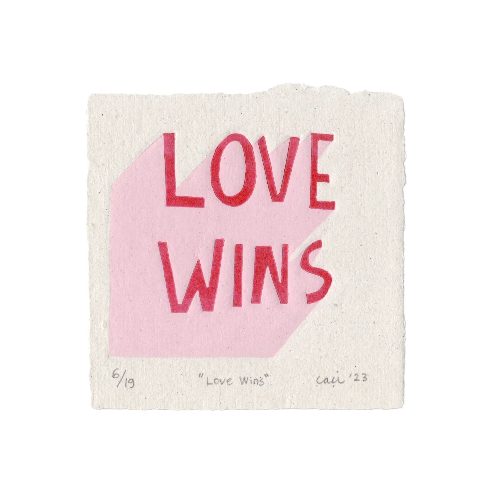 Çaçiçakaduz - Love Wins Linocut Print