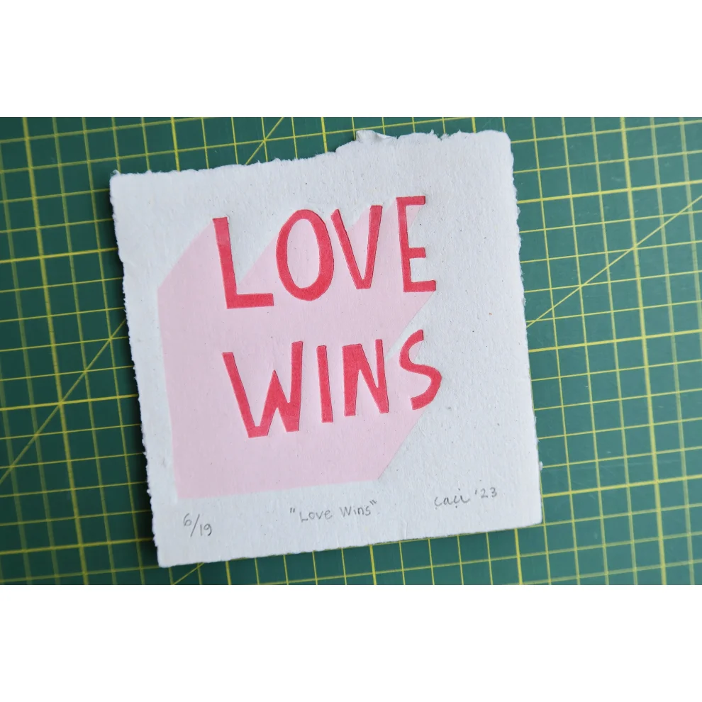 Çaçiçakaduz - Love Wins Linocut Print