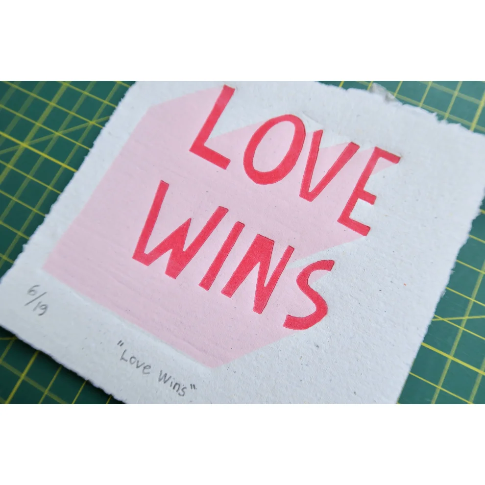 Çaçiçakaduz - Love Wins Linocut Print