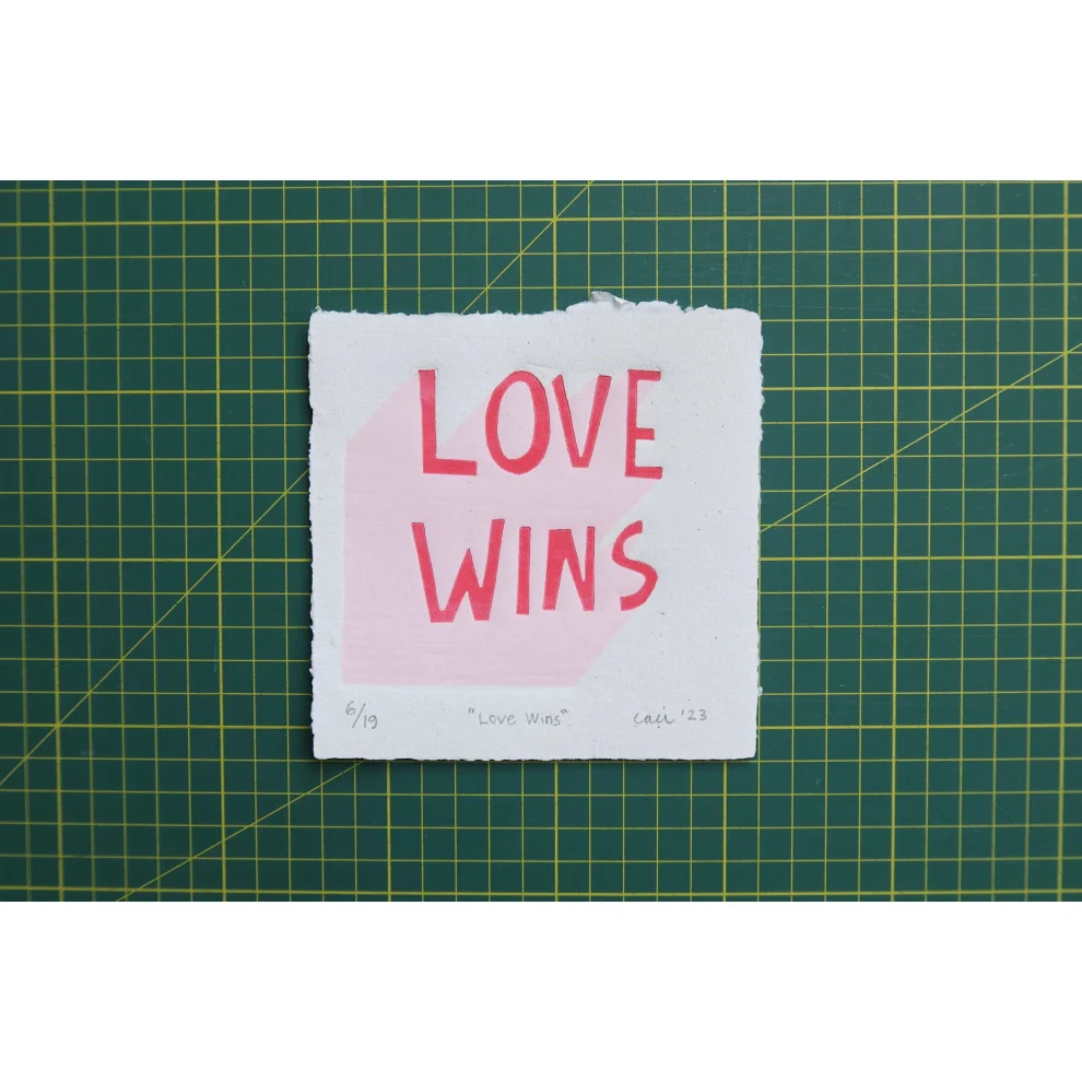 Çaçiçakaduz - Love Wins Linocut Print