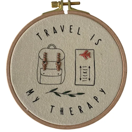 DEAR HOME - Travel Is My Therapy Embroidery Hoopart