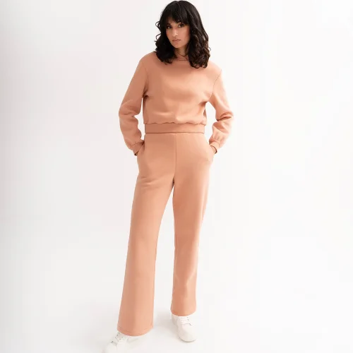 Sulh - Old High Waisted Wide Leg Jogger With Side Seam Pockets