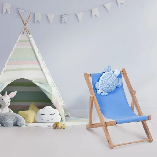 Dino Kids Furniture - Natürel Ahşap Eğlenceli Çocuk Koltuğu Caretta Yastık Minder İç Ve Dış Mekan Indoor Outdoor Döşemelik Kumaş