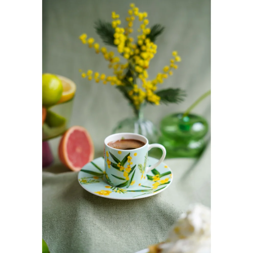 Fern&Co. - Fleur De Mimosa Collection 2'li Eau De Nil Türk Kahvesi Seti / Hediye Kutulu