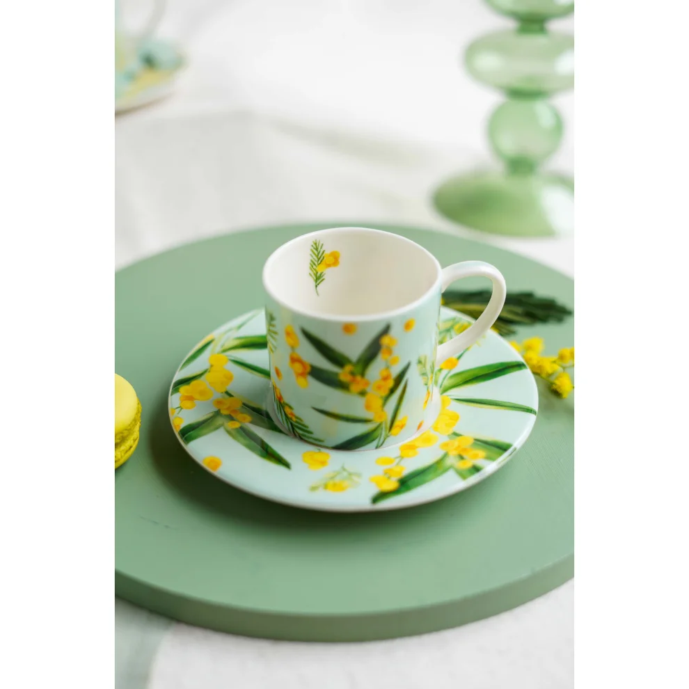 Fern&Co. - Fleur De Mimosa Collection Eau-de-nil Espresso Cup