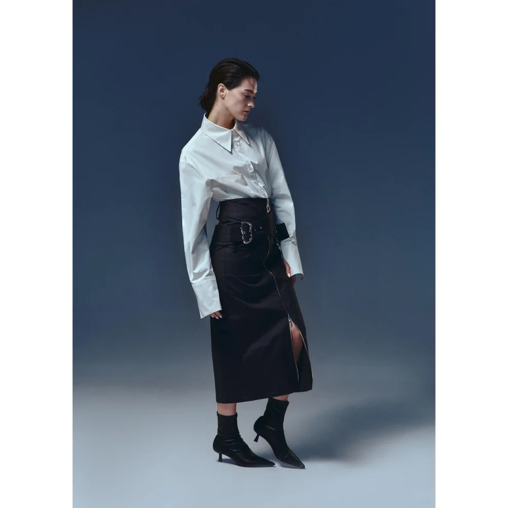 Re-Cordis Paris - Luce Buckle Midi Skirt