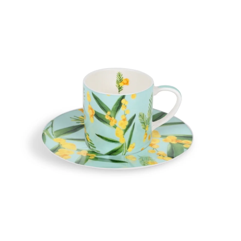 Fern&Co. - Fleur De Mimosa Collection Eau-de-nil Espresso Cup