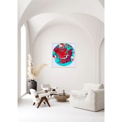 Ebru Sayer Art & Design - Spring I- O 50 Cm Akrilik Tablo
