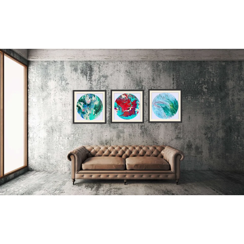 Ebru Sayer Art & Design - Spring Ii- O 50 Cm Akrilik Tablo