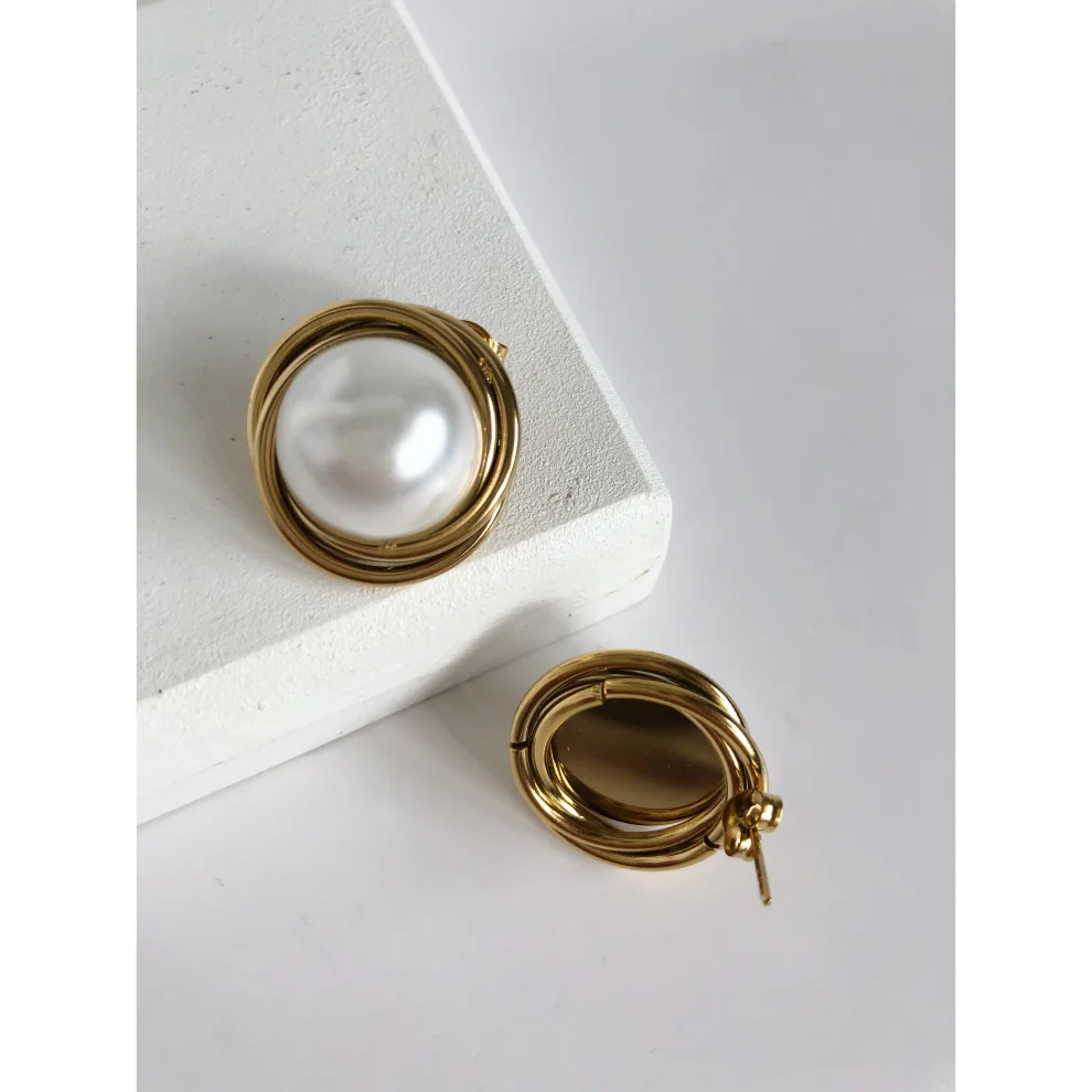 Pure Basic - Pearl Gold Küpe