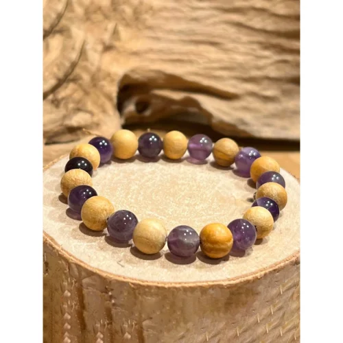 Miebox Rituals - Palo Santo Amethyst Bracelet 100% Natural Palo Santo Spiritual And Energetic Power Combination Bracelet
