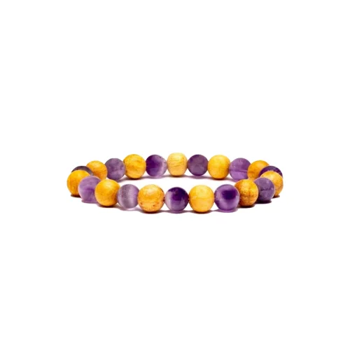 Miebox Rituals - Palo Santo Amethyst Bracelet 100% Natural Palo Santo Spiritual And Energetic Power Combination Bracelet