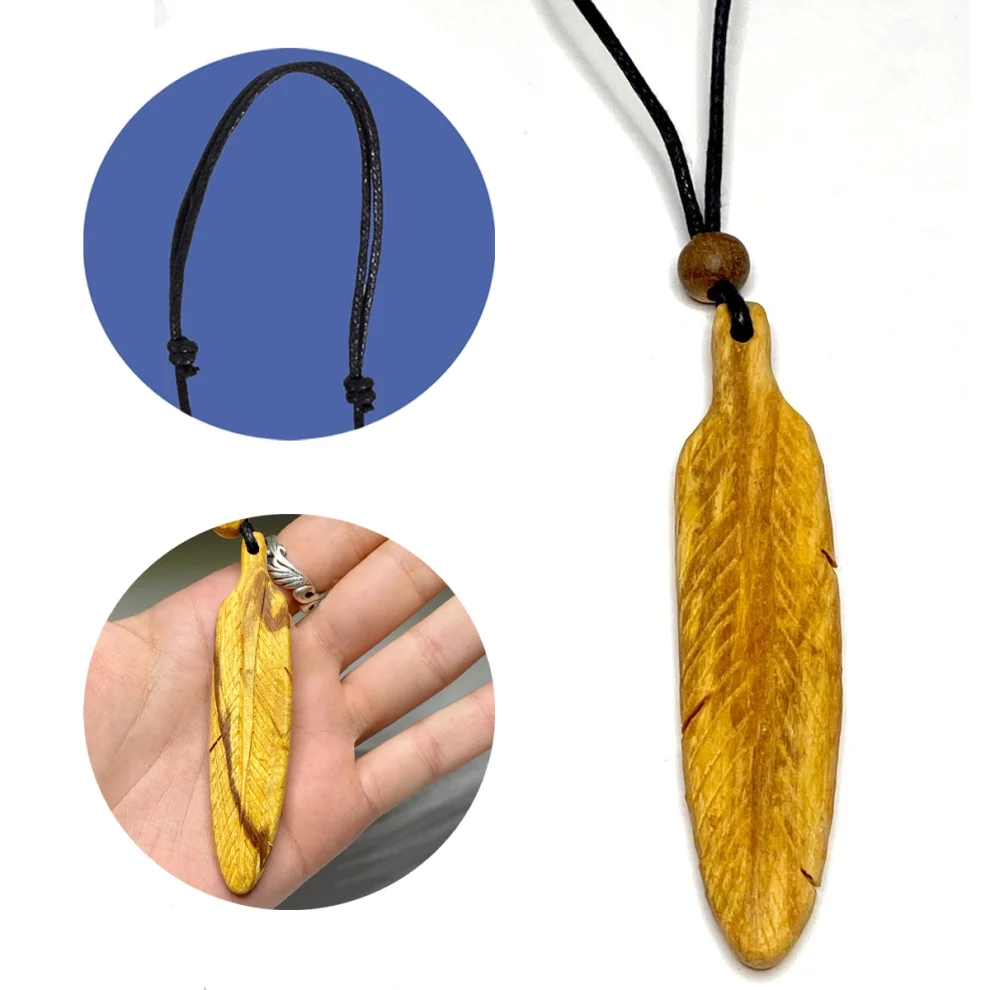 Miebox Rituals - Wings Of The Spirit: Palo Santo Large Feather Necklace