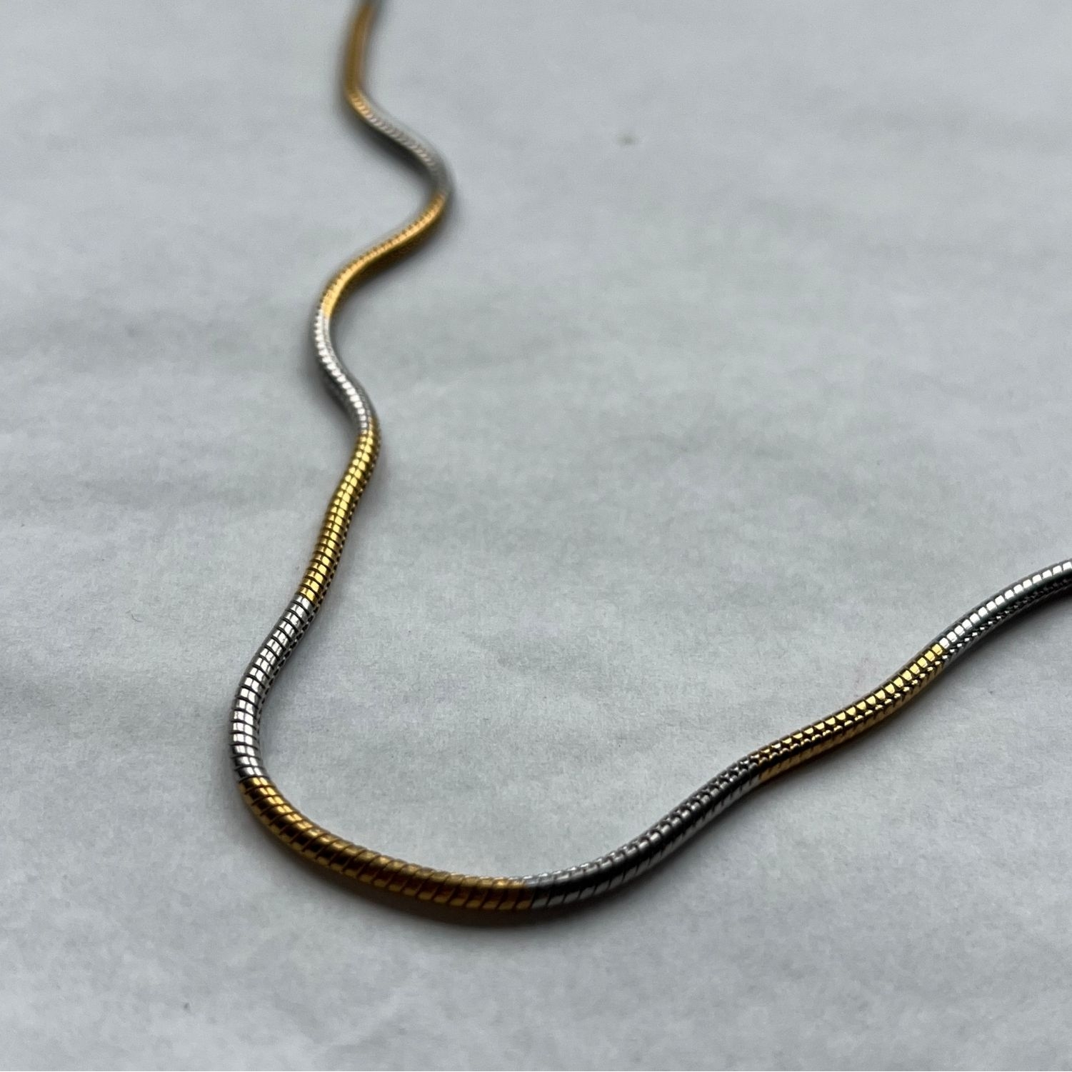 Nonentity Collection - Snake Necklace - Stainless Steel - Double Color