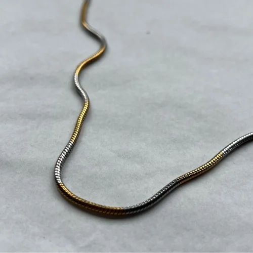 Lit Clue - Nonentity Collection - Snake Necklace - Stainless Steel - Double Color