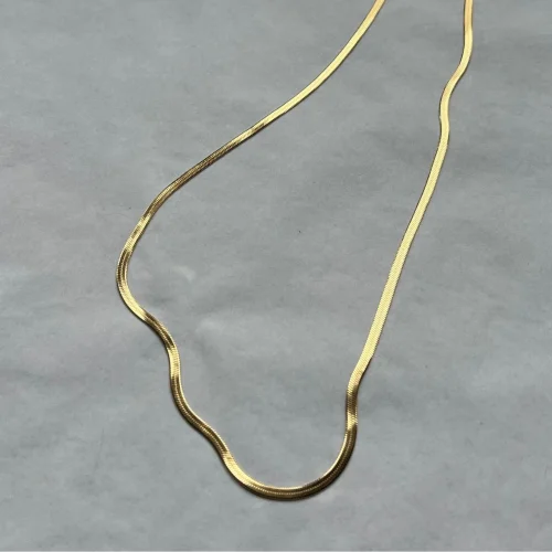Lit Clue - Nonentity Collection - Snake Necklace - Stainless Steel - Gold