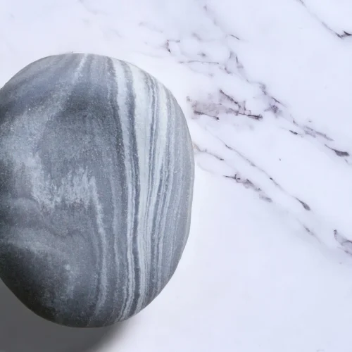 Plant in da House - Handmade Marble Patterned Stoneware Ceramic Presentation Plate
