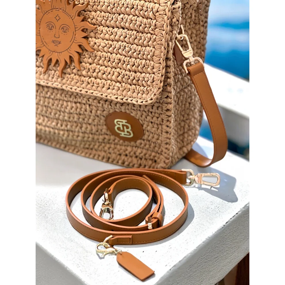 Bloomsbury İstanbul - Sun Therapy Straw & Leather Shoulder Bag