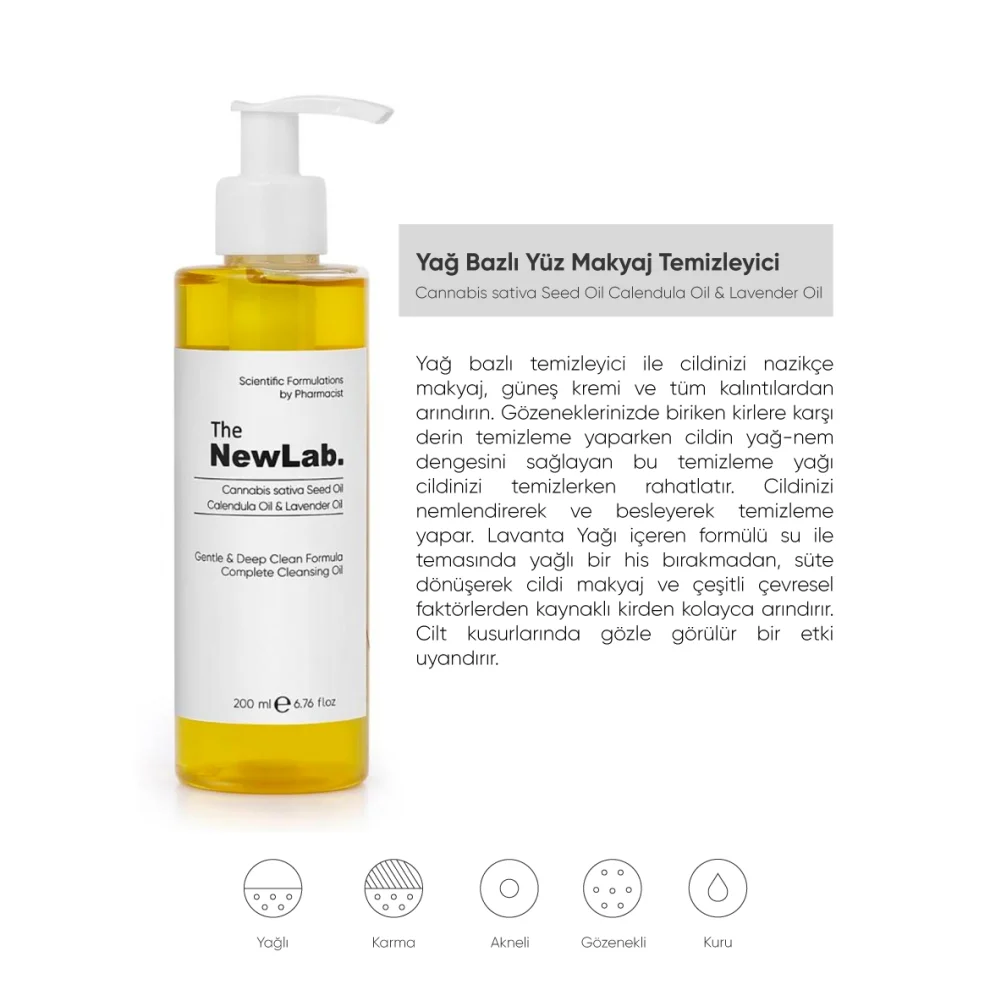 The NewLab - Yağ Bazlı Yüz Makyaj Temizleyici 200 Ml