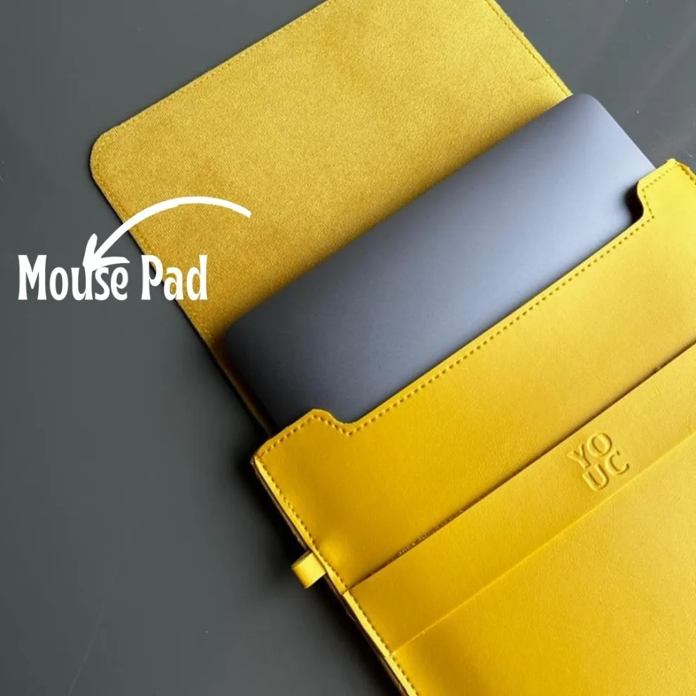 YOUC - Macbook Pro Air Waterproof Laptop Sleeve 13' 14' 15' Inch Notebook Vegan Faux Leather Bag M3