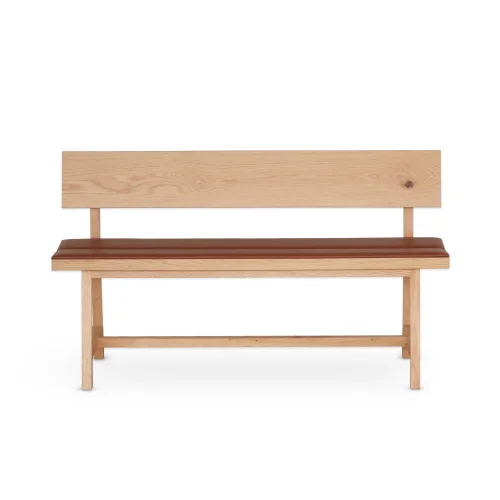 ANANAS - Pi Oak Upholstered Bench With Backrest