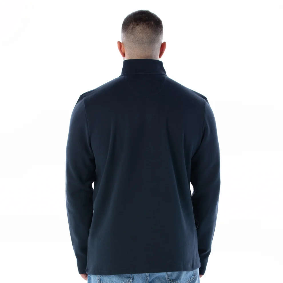 Raremankind Clothing - Atlas Half Turtleneck Zippered Collar Sweatshirt