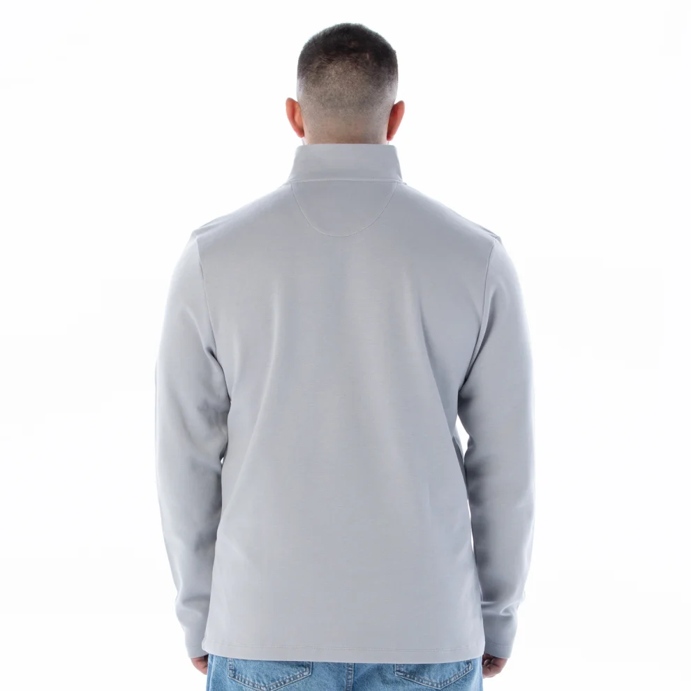Raremankind Clothing - Iapetos Stone Color Half Turtleneck Sweatshirt