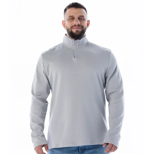 Raremankind Clothing - Iapetos Stone Color Half Turtleneck Sweatshirt