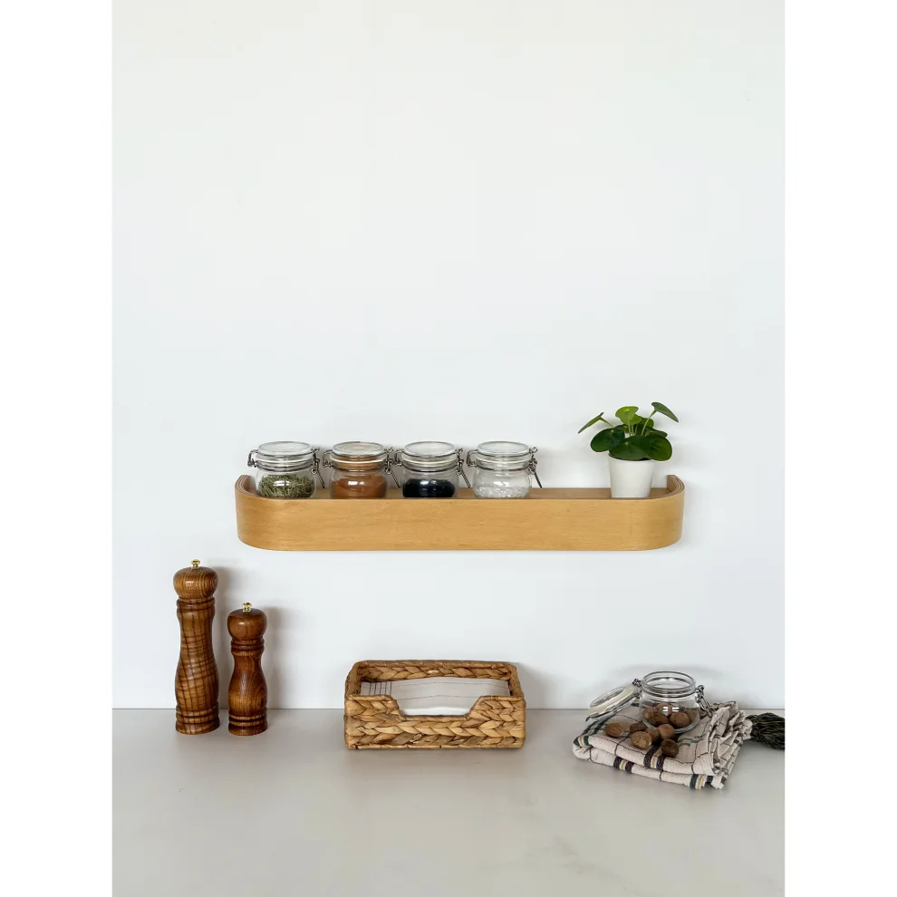 Fagus Wood - Wooden Natural Solid Wall Shelf