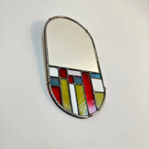 Maja Stained Glass & Mosaic - Lines Stained Glass Mirror