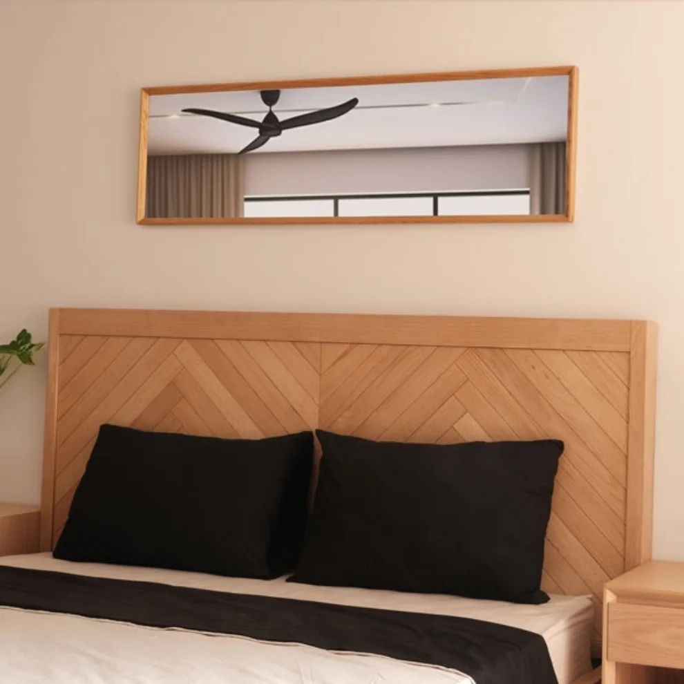 ANANAS - Herringbone Solid Oak Double Bedstead