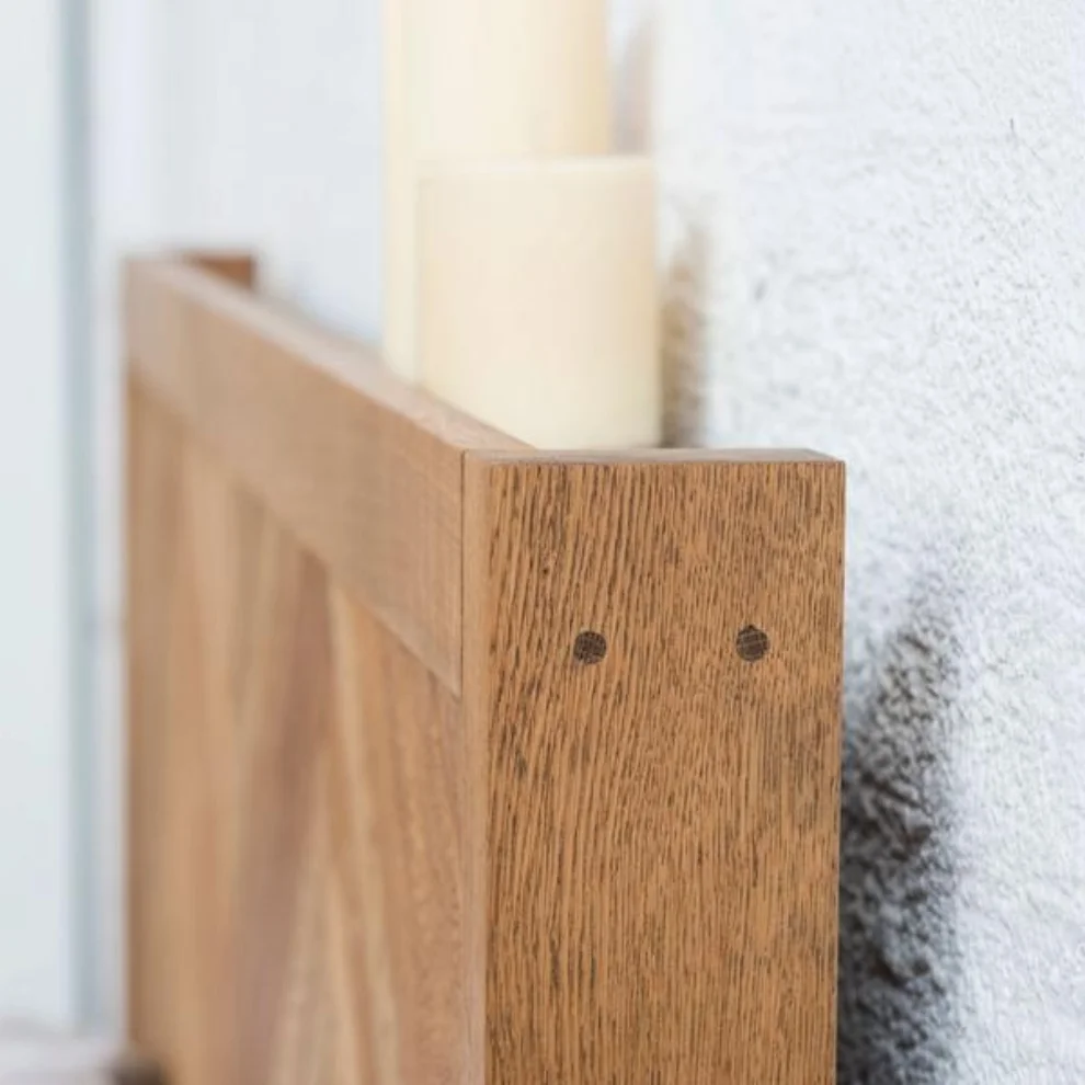 ANANAS - Herringbone Solid Oak Double Bedstead