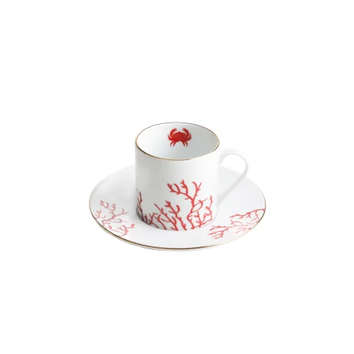 ZM Decor - Crab Turkish Coffee Cup Set Of 2 & Gift Box