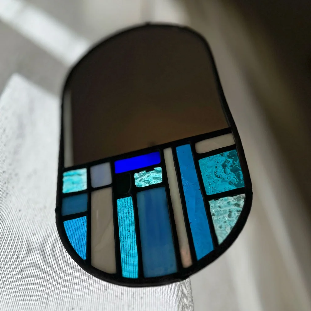 Maja Stained Glass & Mosaic - Lines Stained Glass Mirror Series