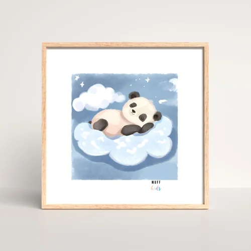 Muff Kids - Free Friends Sleeping Panda Art Print Poster No:4