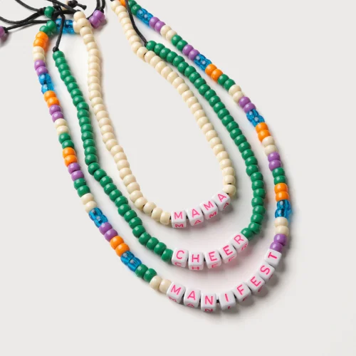 HOELO - Cheer, Manifest, Mama Pony Beaded Necklace