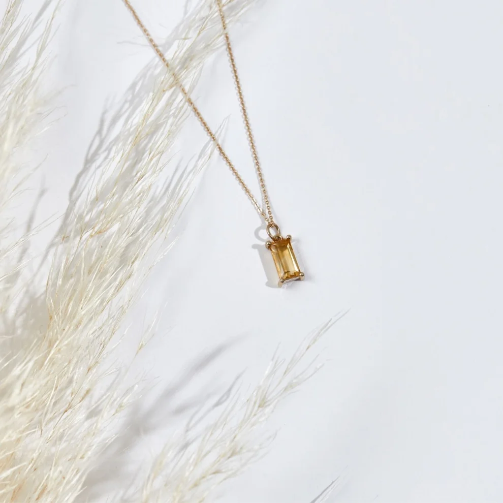 Studio D'oro - Baguette Citrine Necklace