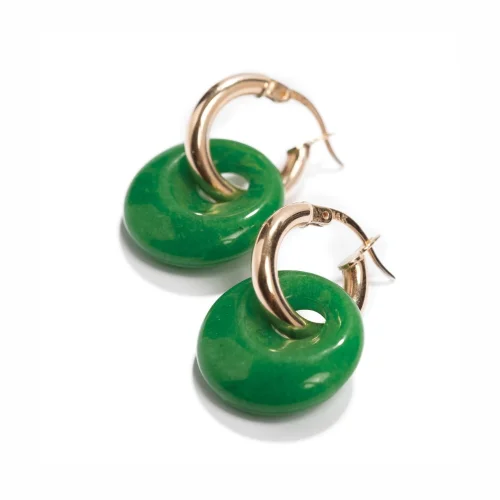 Studio D'oro - Dolce Jade 14k Gold Earrings