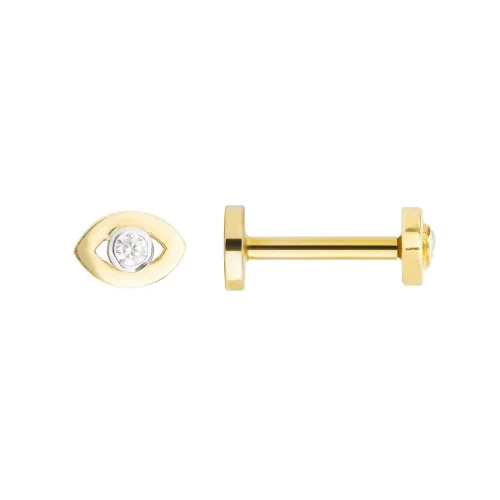 Studio D'oro - Eye Pırlantalı 14k Altın Piercing