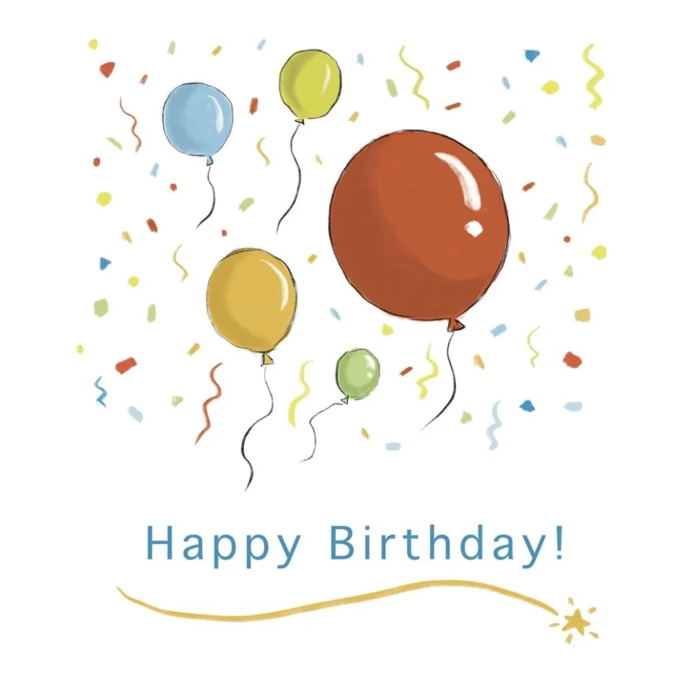 Mundough - Concept Greeting Card - Happy Birthday, Balloon