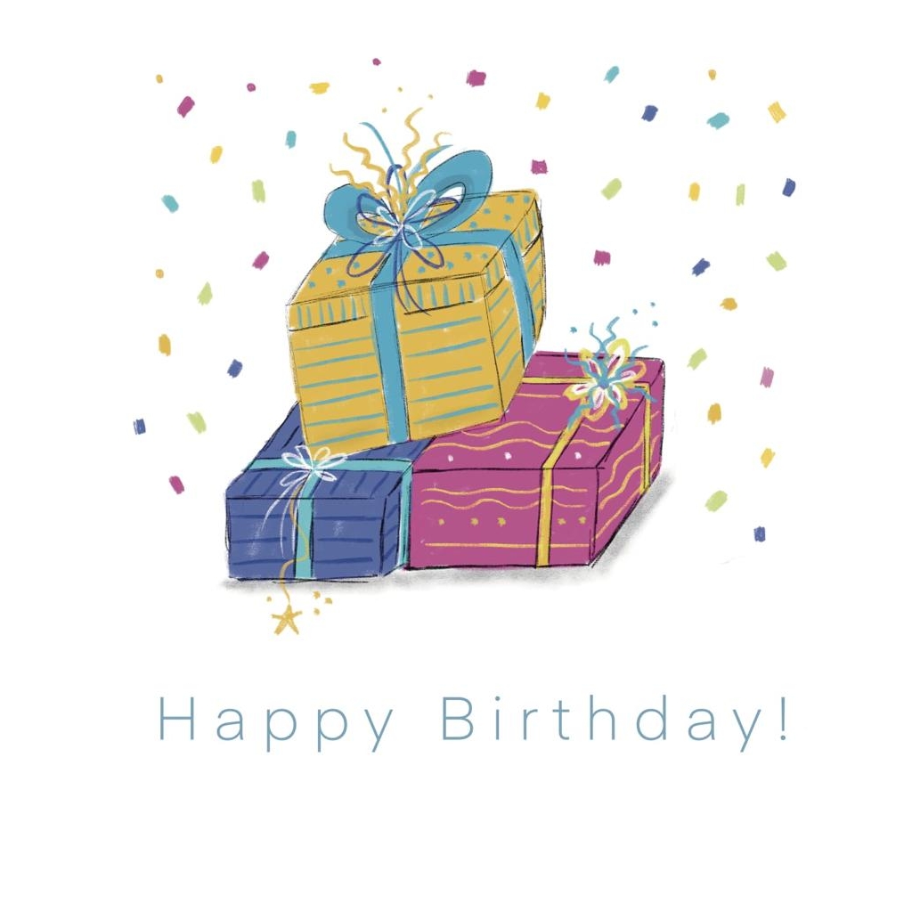 Concept Greeting Card - Happy Birthday, Gift Box