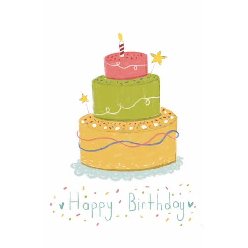 Mundough - Konsept Tebrik Kartı -  Happy Birthday, Pasta