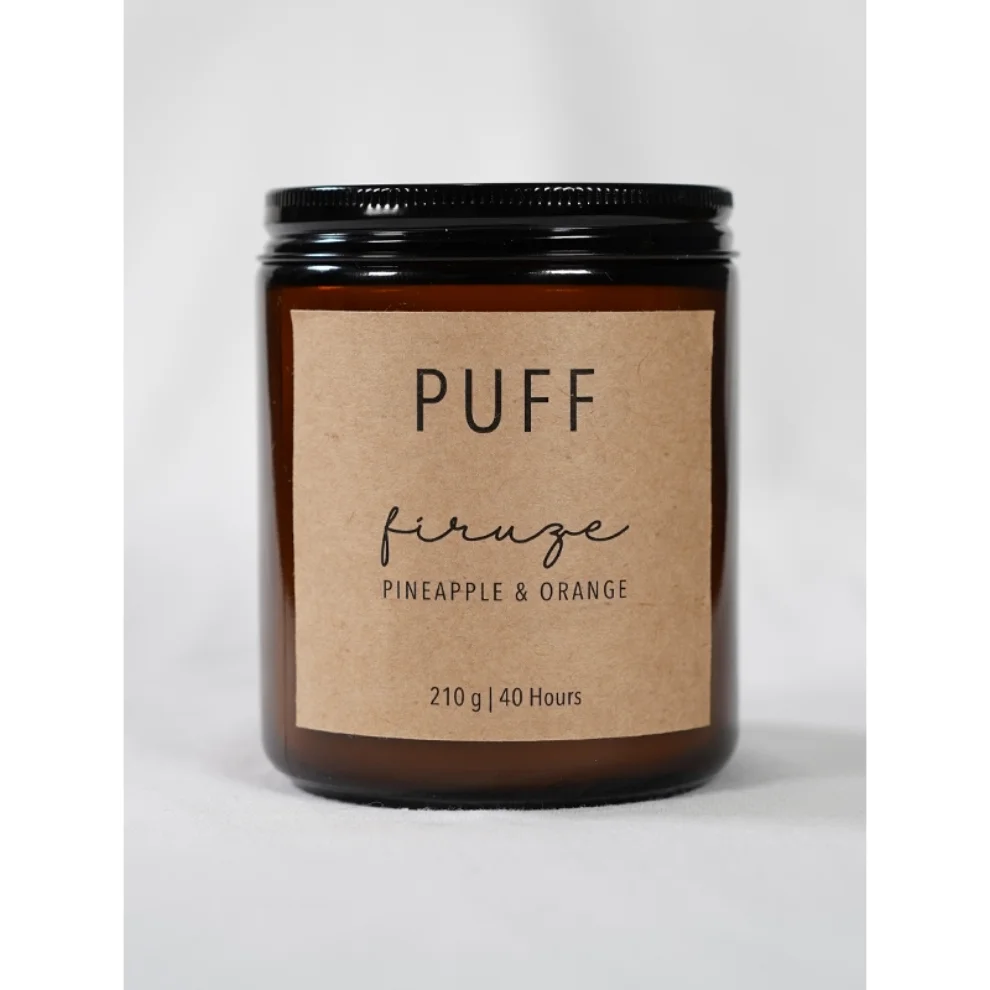 Puff - Puff Tropical Fruit Scented Soy Candle - Firuze 210g