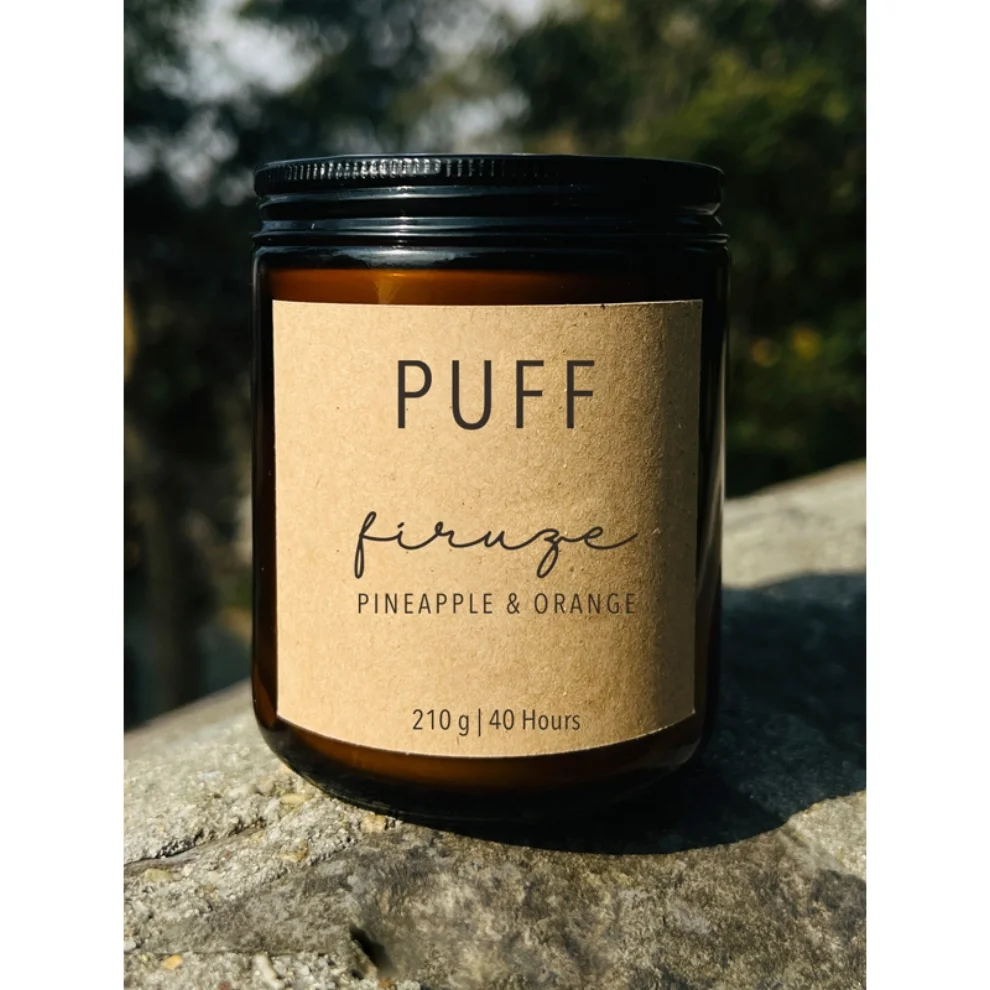 Puff - Puff Tropical Fruit Scented Soy Candle - Firuze 210g