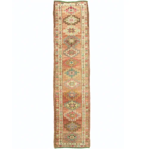 Soho Antiq - Zahter Ethnic Design Hand-woven Wool Runner Rug 77x367 Cm