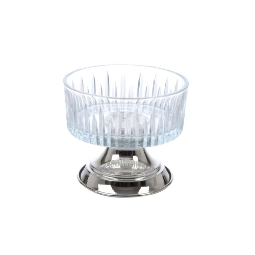 ZM Decor - Medium Size Crystal Bowl With Silver Foot 20cm