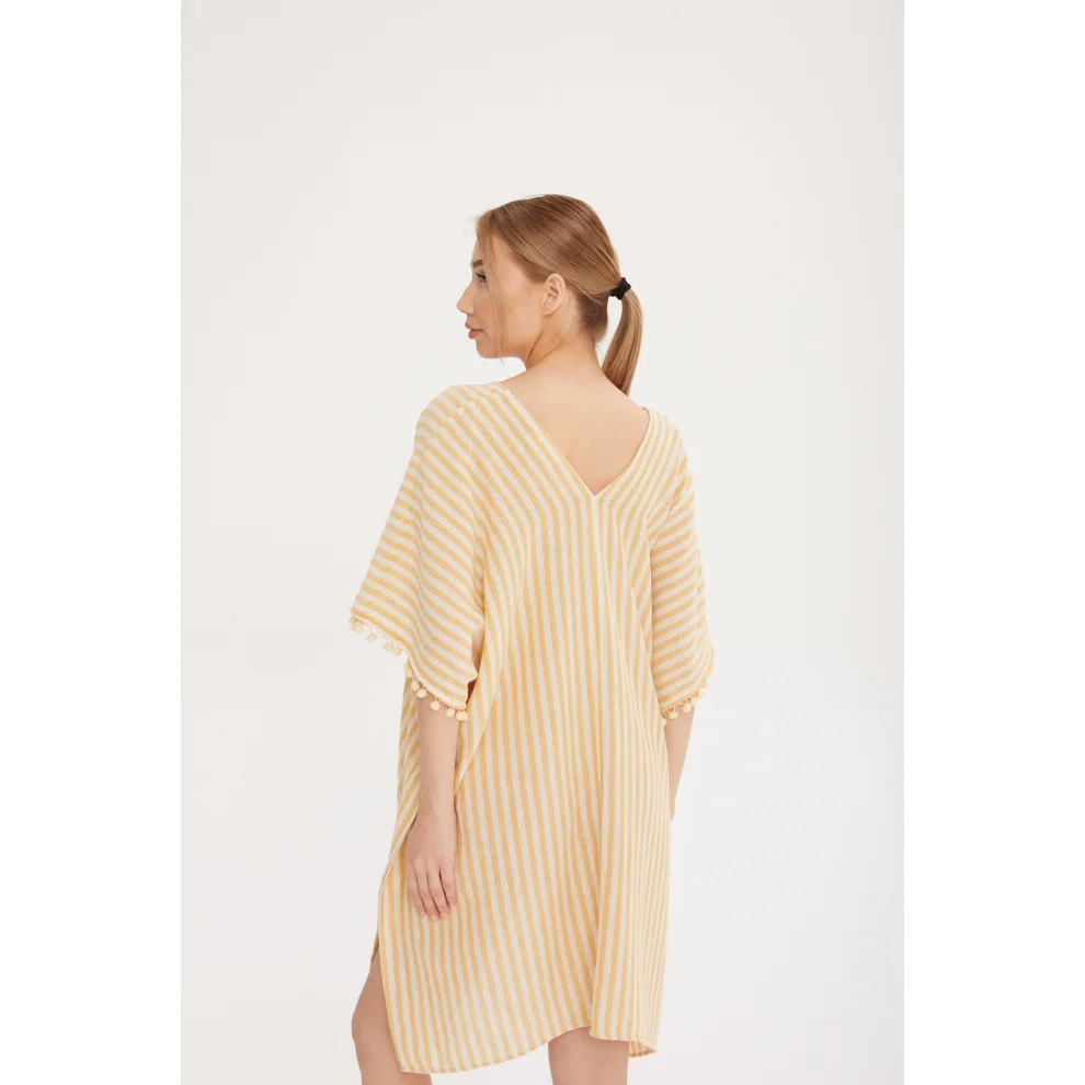 Sfida - Sf10- Yellow  Stripe Short Caftan