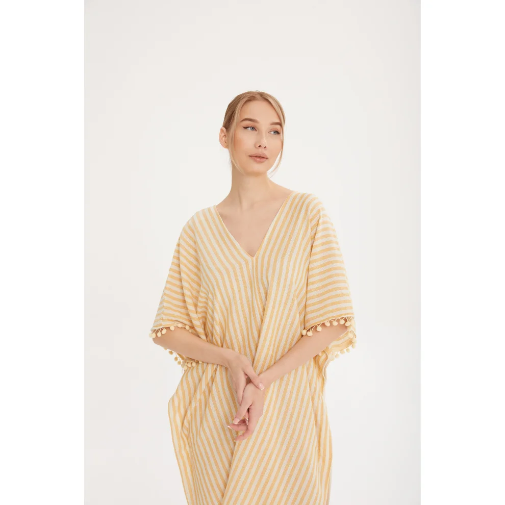 Sfida - Sf10- Yellow  Stripe Short Caftan