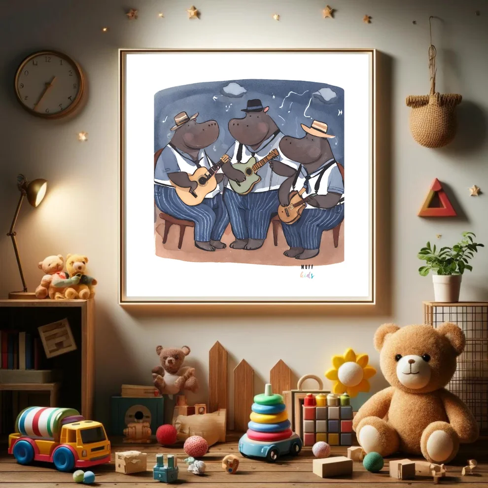 Muff Kids - The Blues Band Of Hippos Art Print Poster