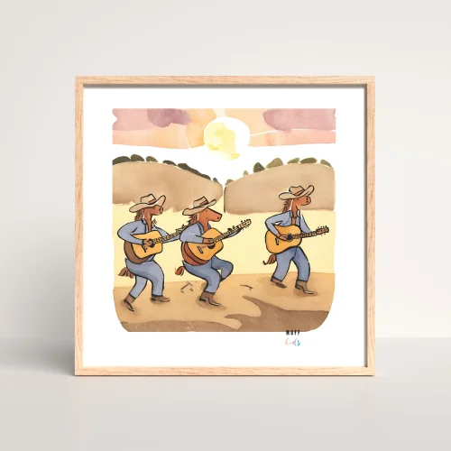 Muff Kids - The Country Music Singing Horses Art Print Poster